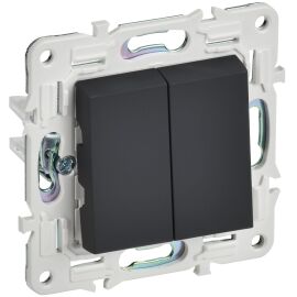 SKANDY Выключатель 2-клавишный перекрестный 10А SK-V06G графит IEK