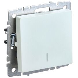 BRITE Выключатель 1-клавишный проходной с индикацией 10А ВС10-1-7-БрЖ жемчуг IEK