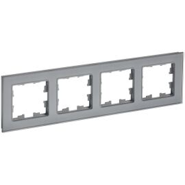 BRITE Рамка 4 -местная РУ-4-2-БрСе стекло серый IEK