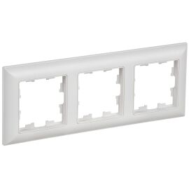 BRITE Рамка 3-местная РУ-3-БрАБ арктический белый/белый IEK