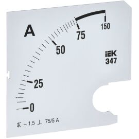 Шкала сменная для амперметра Э47 75/5А класс точности 1,5 96х96мм IEK