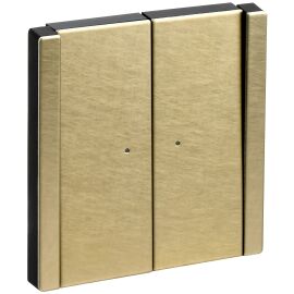 FORTE&PIANO Выключатель 2-клавишный проходной с индикацией 10А FP608M металл шампань IEK