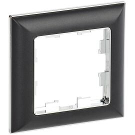 BRITE Рамка 1-местная РУ-1-Бр хром/черный IEK