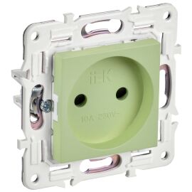 SKANDY Розетка без заземления с защитными шторками 10А SK-R01G мятный IEK