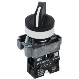 Переключатель LA167-BDF41 на 2 положения 1NO черный IEK