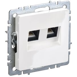 BRITE Розетка компьютерная двойная RJ45 кат.6 РК11-2-БрБ белый IEK