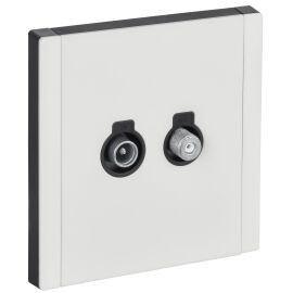 FORTE&PIANO Розетка двойная TV+SAT FP238M металл белый IEK