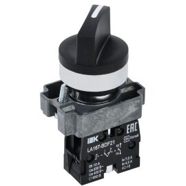 Переключатель LA167-BDF21 на 2 положения 1NO черный IEK