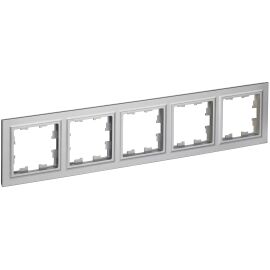 BRITE Рамка 5-местная РУ-5-БрА алюминий IEK