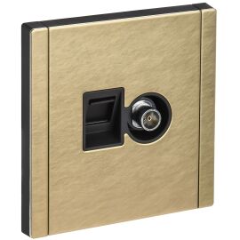 FORTE&PIANO Розетка двойная TV+RJ45 кат.5E FP636M металл шампань IEK