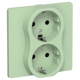 FLITE Розетка 2-местная с заземлением без защитных шторок безвинтовое крепление 16А РС12-1-К-ФлФ фис