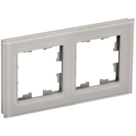 BRITE Рамка 2 -местная РУ-2-2-БрД стекло дымчатый IEK