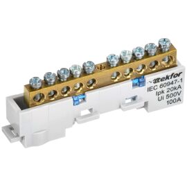 TEKFOR Шина N "ноль" неизолированная на универсальном держателе 6х9-10-С IEK