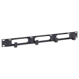 Органайзер горизонтальный 19", 1U, 4 кольца, с окнами, черный, TERACOM TRC-1CO-4R-M-BK