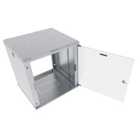 Шкаф настенный 19", 18U, 908х600х650мм, стекл. дверь, серый, DANNMAN WXU1865GGY