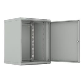 Шкаф настенный 19", 12U, 650x600х450мм, металлическая дверь, серый, DANNMAN WXD1245SGY