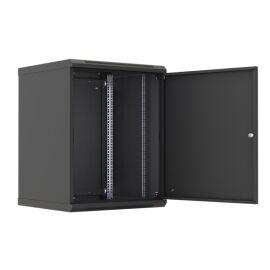 Шкаф настенный 19", 15U, 775x600х600мм, металлическая дверь, черный, DANNMAN WXD1566SBK