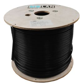 Кабель U/UTP 4 пары, Кат.5e, внешний с тросом, PE, 0,50мм, черный, 305м, SIBLAN (RQ) T-451