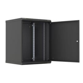 Шкаф настенный 19", 15U, 775x600х450мм, металлическая дверь, черный, DANNMAN WXD1545SBK