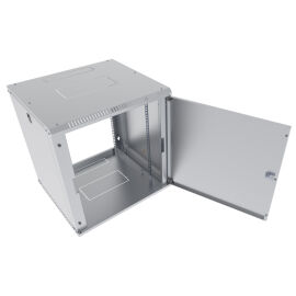 Шкаф настенный 19", 9U, 500x600х650мм, металлическая дверь, серый, DANNMAN WXU0965SGY