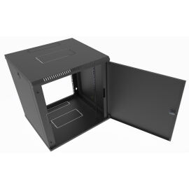 Шкаф настенный 19", 12U, 650x600х450мм, металл. дверь, черный, DANNMAN WXU1245SBK