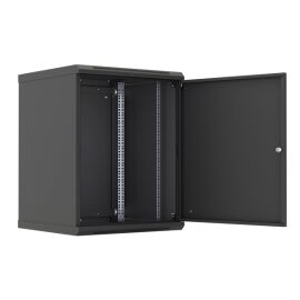 Шкаф настенный 19", 18U, 908x600х450мм, металлическая дверь, черный, DANNMAN WXD1845SBK