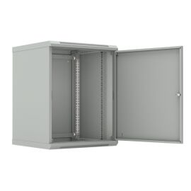 Шкаф настенный 19", 12U, 650x600х600мм, металлическая дверь, серый, DANNMAN WXD1266SGY