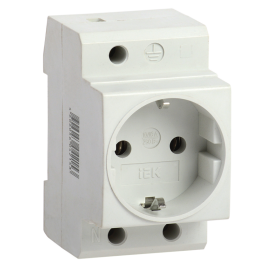 Розетка силовая РАр10-3-ОП с заземл. на DIN-рейку, IEK MRD10-16