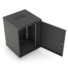 Шкаф настенный 19", 6U, 367x600х600мм, металлическая дверь, черный, DANNMAN WXD0666SBK