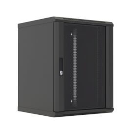 Шкаф настенный 19", 27U, 1304x600х450мм, стеклянная дверь, черный, DANNMAN WXD2745GBK