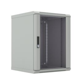 Шкаф настенный 19", 22U, 1086x600х450мм, стеклянная дверь, серый, DANNMAN WXD2245GGY