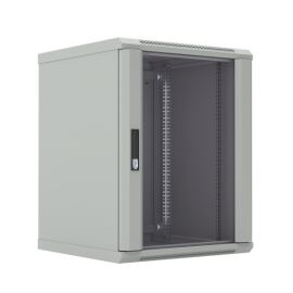 Шкаф настенный 19", 22U, 1086x600х600мм, стеклянная дверь, серый, DANNMAN WXD2266GGY