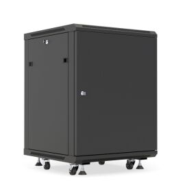 Шкаф настенный 19", 6U, 367x600х600мм, металлическая дверь, черный, DANNMAN WXP0666SFBK