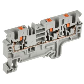 Клемма пружинная CP-MC, Push-in, 3 вывода, 4мм2, серая, IEK YCT22-00-3-K03-004