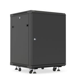 Шкаф настенный 19", 18U, 908x600х800мм, металлическая дверь, черный, DANNMAN WXP1868SFBK