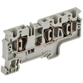 Клемма пружинная CX6-3, трехконтактная, серая, 6мм2, IEK AF-CT40-00-3-K03-006