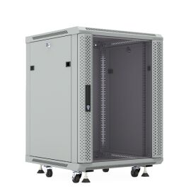 Шкаф настенный 19", 27U, 1304x600х450мм, стеклянная дверь, серый, DANNMAN WXP2745GFGY