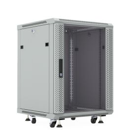Шкаф настенный 19", 27U, 1304x600х800мм, стеклянная дверь, серый, DANNMAN WXP2768GFGY