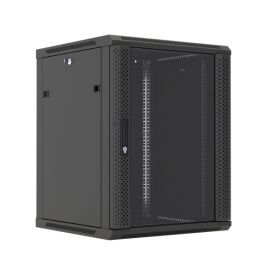 Шкаф настенный 19", 27U, 1304x600х600мм, стеклянная дверь, черный, DANNMAN WXP2766GBK