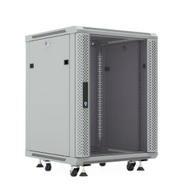 Шкаф настенный 19", 22U, 1086x600х800мм, стеклянная дверь, серый, DANNMAN WXP2268GFGY