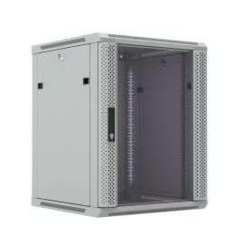 Шкаф настенный 19", 27U, 1304x600х800мм, стеклянная дверь, серый, DANNMAN WXP2768GGY