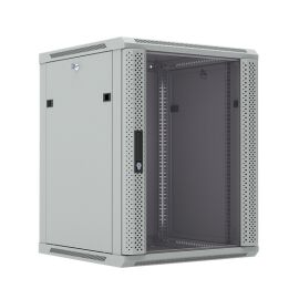 Шкаф настенный 19", 27U, 1304x600х600мм, стеклянная дверь, серый, DANNMAN WXP2766GGY
