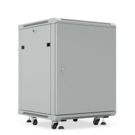 Шкаф настенный 19", 15U, 775x600х600мм, металлическая дверь, серый, DANNMAN WXP1566SFGY