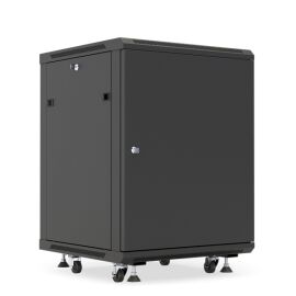 Шкаф настенный 19", 18U, 908x600х600мм, металлическая дверь, ножки в комплекте, черный, DANNMAN WXP1866SFBK