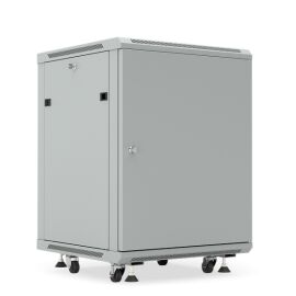 Шкаф настенный 19", 9U, 500x600х600мм, металлическая дверь, серый, DANNMAN WXP0966SFGY