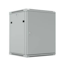 Шкаф настенный 19", 15U, 775x600х450мм, металлическая дверь, серый, DANNMAN WXP1545SGY