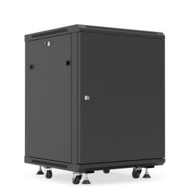 Шкаф настенный 19", 18U, 908x600х450мм, металлическая дверь, черный, DANNMAN WXP1845SFBK