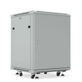 Шкаф настенный 19", 15U, 775x600х450мм, металлическая дверь, серый, DANNMAN WXP1545SFGY