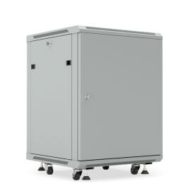 Шкаф настенный 19", 12U, 650x600х450мм, металлическая дверь, серый, DANNMAN WXP1245SFGY