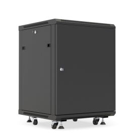 Шкаф настенный 19", 12U, 650x600х450мм, металлическая дверь, черный, DANNMAN WXP1245SFBK